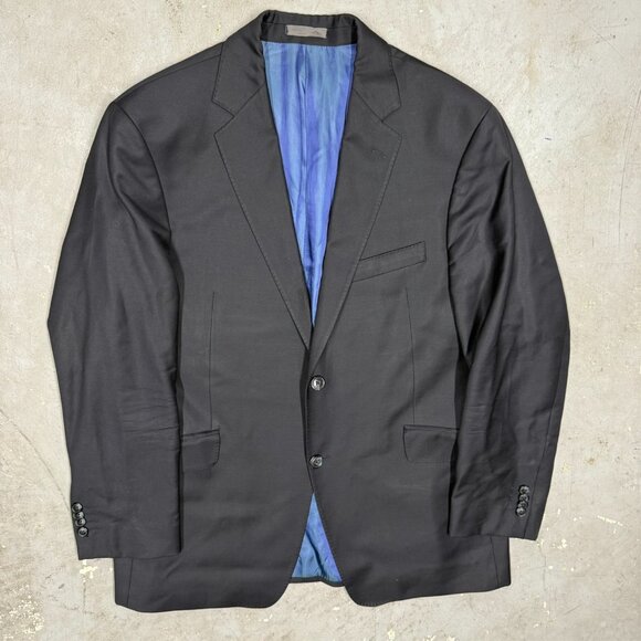 Strada Italy Blazer Comero Super 120's Wool Sport Coat Blue 42S - Picture 2 of 10